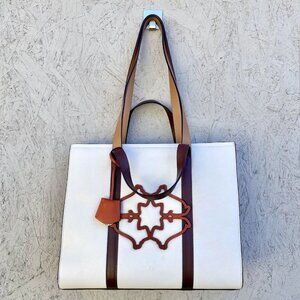 Radley London Bennett Street Large Zip Top Heirloom Logo Leather Tote Bag